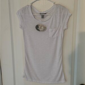 Ellemenno White Short Sleeve Tee with Pocket